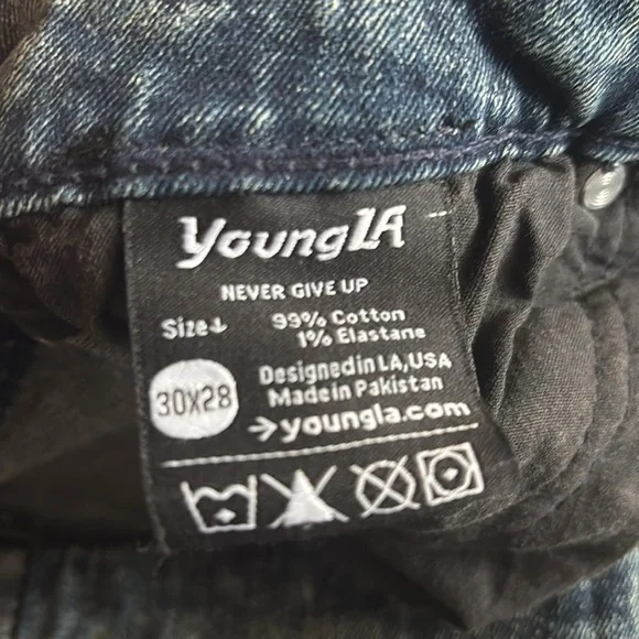 Men’s YoungLa Distressed Denim Jeans with String Belt 30x28 - Picture 6 of 6